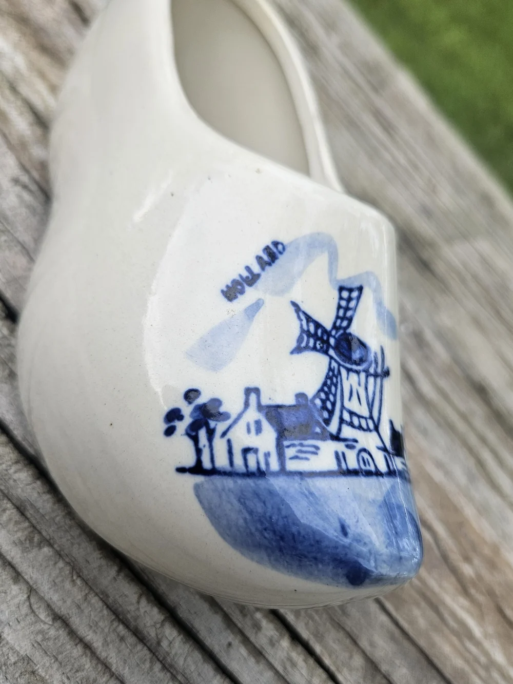 Vintage 1970's Porcelain Bloom-Rite Dutch Shoe planter